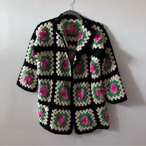 Genuine Vintage Handmade 70s Knit Granny Square Sweater